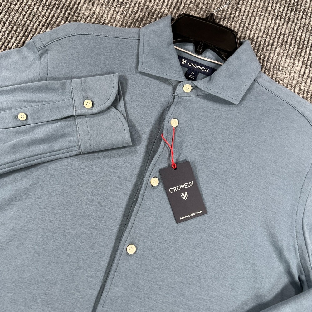 Cremieux Shirt Mens Medium Light Blue Long Sleeve Button Up Casual Comfort New